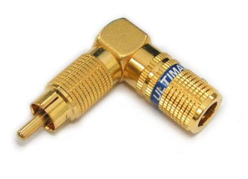RCA Plug Right Angle Screw type Gold Long